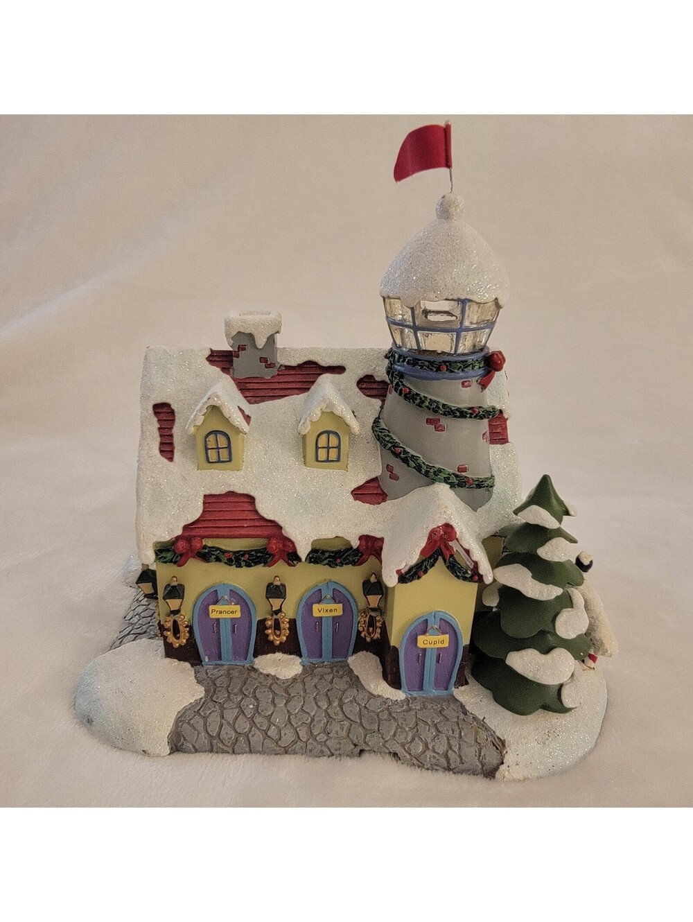 Hawthorne Village "Reindeer Barn & Watch Tower" Rudolph Christmas Light